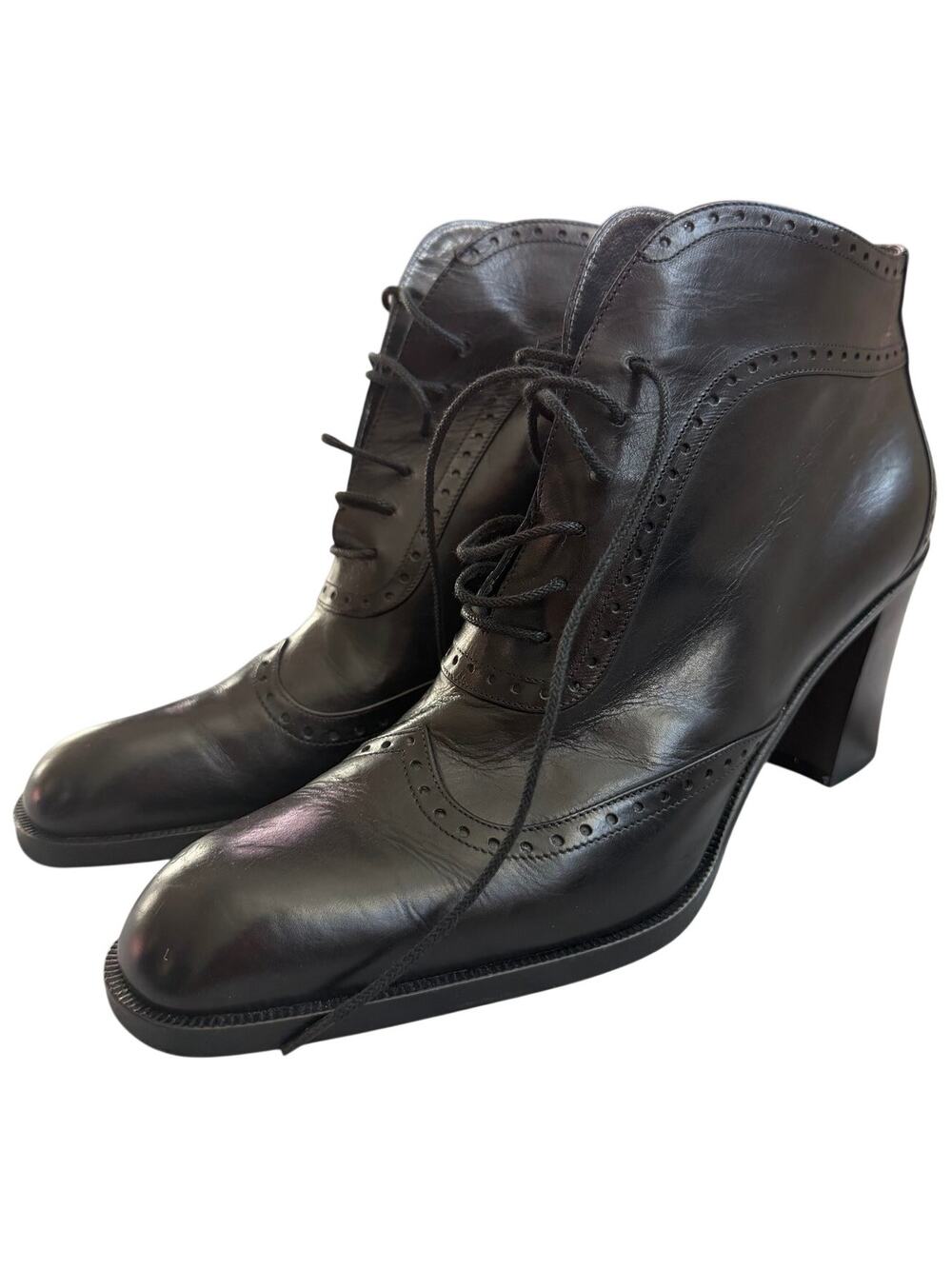Vintage Via Spiga Neiman Marcus Black Leather Ankle Boots Women's 8.5 Italy